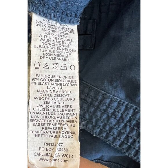 Prana Women's  Mari Mid-Rise Roll-Cuff Cargo Shorts -Navy- Size 12 - Picture 4 of 5